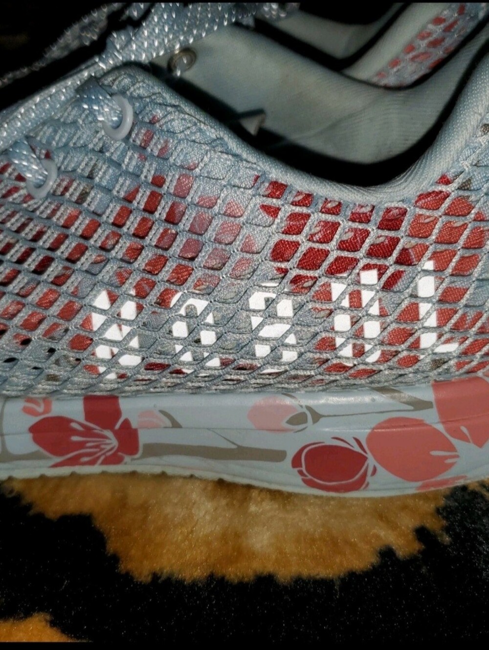 No Bull Floral blue Mesh Trainers Men’s 10.5‎ Women’s 12 Teal / pink - Picture 3 of 7